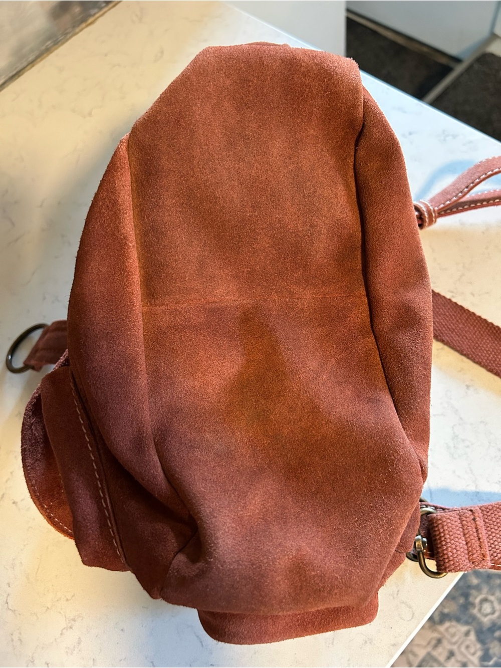 Free People Wylie Suede Saddle Shoulder Crossbody Bag in Rust - Picture 15 of 16